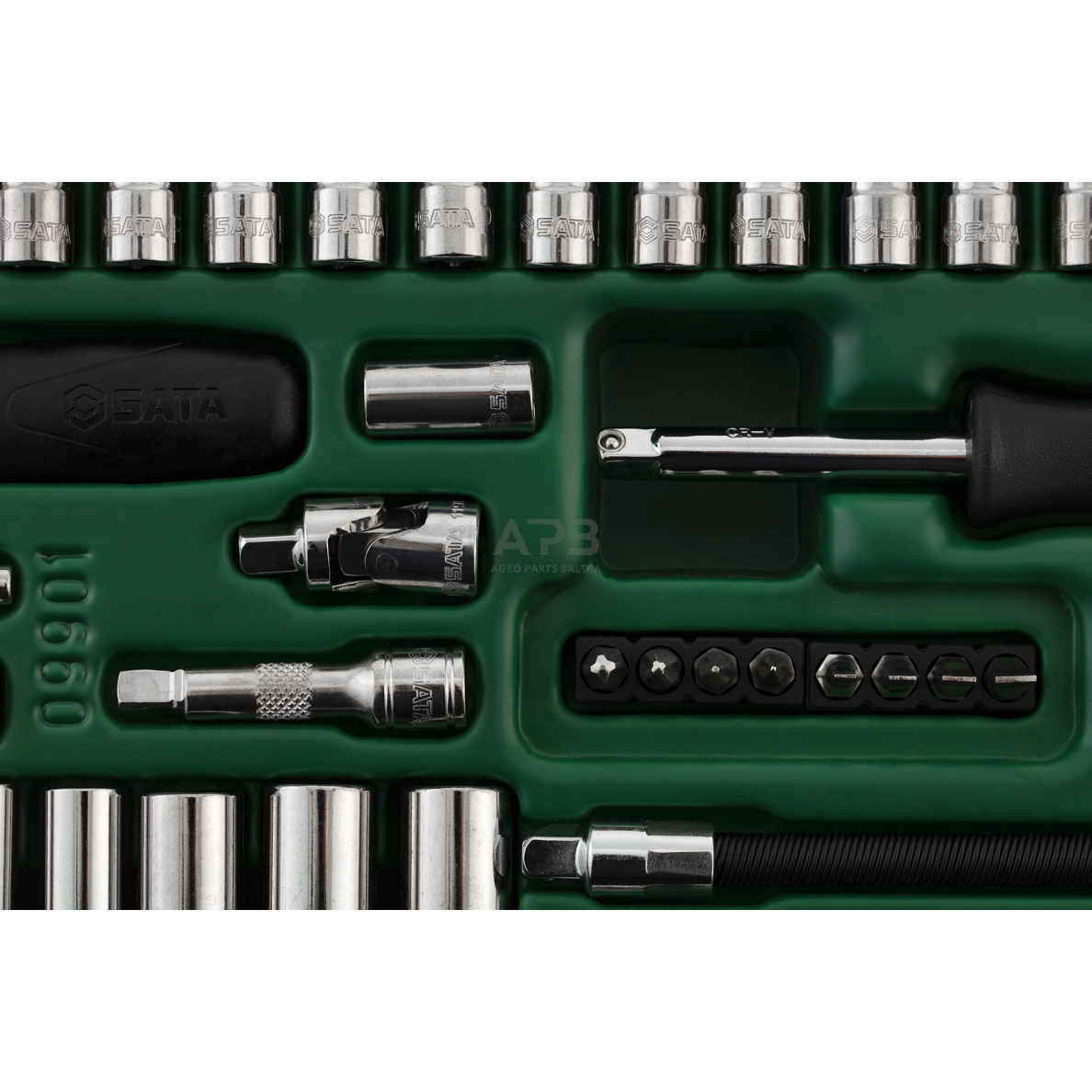 Padėklas. Galvučių rinkinys 1/4"  66vnt. 2