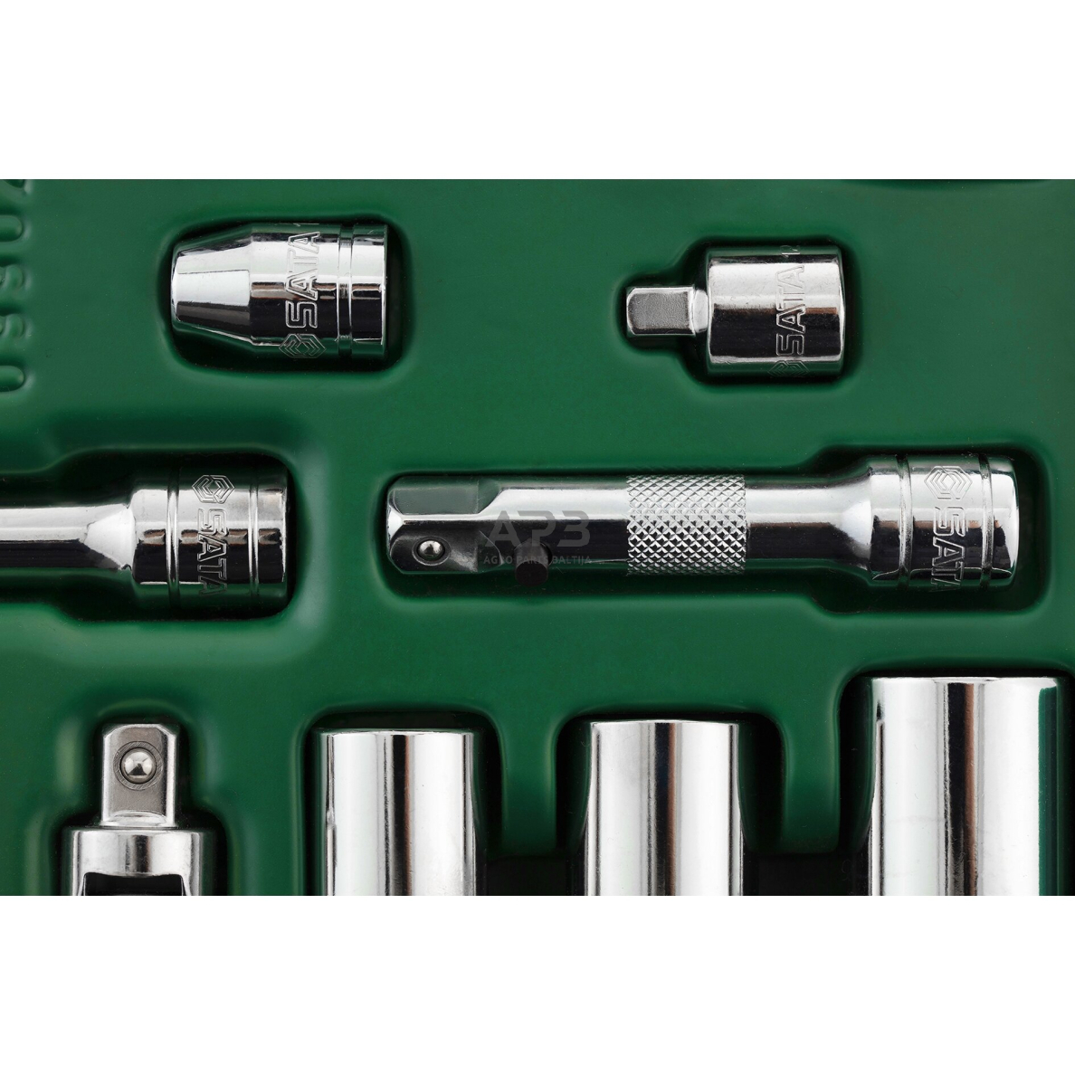 Padėklas. Galvučių rinkinys 3/8"  33vnt. 2 Padėklas. Galvučių rinkinys 3/8"  33vnt. 2