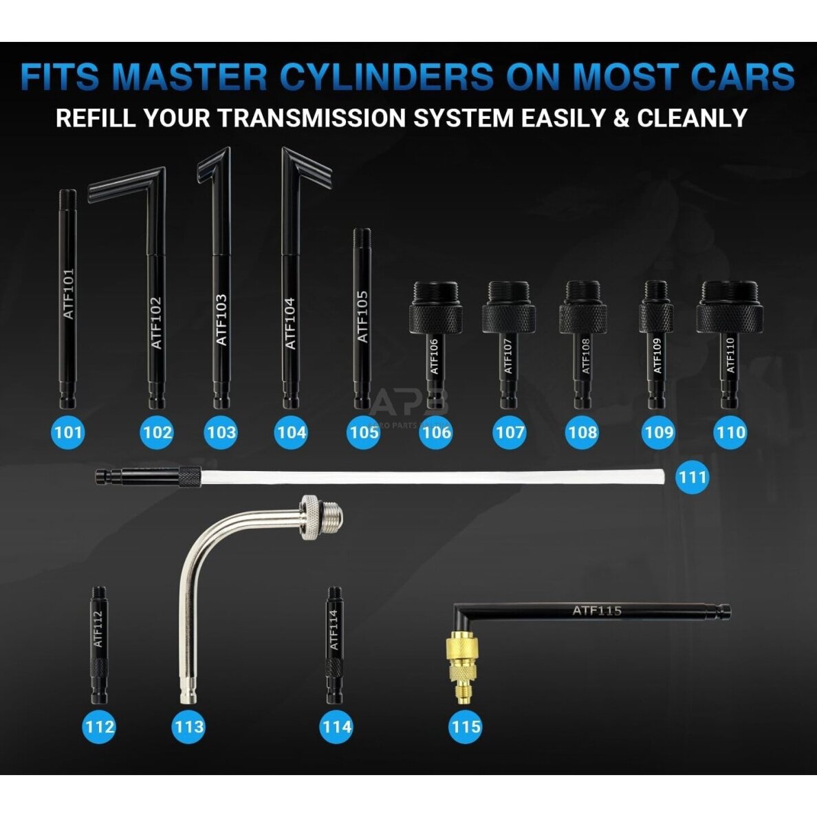 Pavarų dėžės tepalo keitimo įrenginys 7l su ATF adapterių rinkiniu 3 Pavarų dėžės tepalo keitimo įrenginys 7l su ATF adapterių rinkiniu 3
