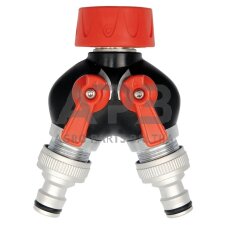 Paskirstytojas dvišakis čiaupui-laistymo žarnai 3/4" Paskirstytojas dvišakis čiaupui-laistymo žarnai 3/4"