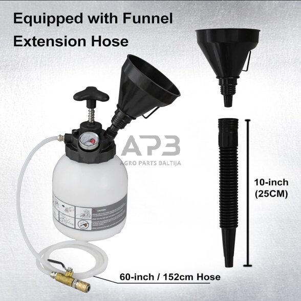Pavarų dėžės tepalo užpildymo įrenginys 3l su ATF adapterių rinkiniu 1 Pavarų dėžės tepalo užpildymo įrenginys 3l su ATF adapterių rinkiniu 1