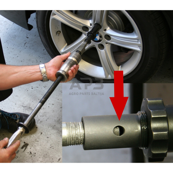 Pažeistų veržlių ir užraktų atsukėjų rinkinys su atbuliniu plaktuku 1 Pažeistų veržlių ir užraktų atsukėjų rinkinys su atbuliniu plaktuku 1