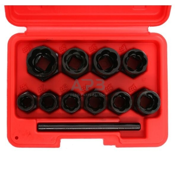 Pažeistų veržlių atsukėjų rinkinys (10vnt) 2