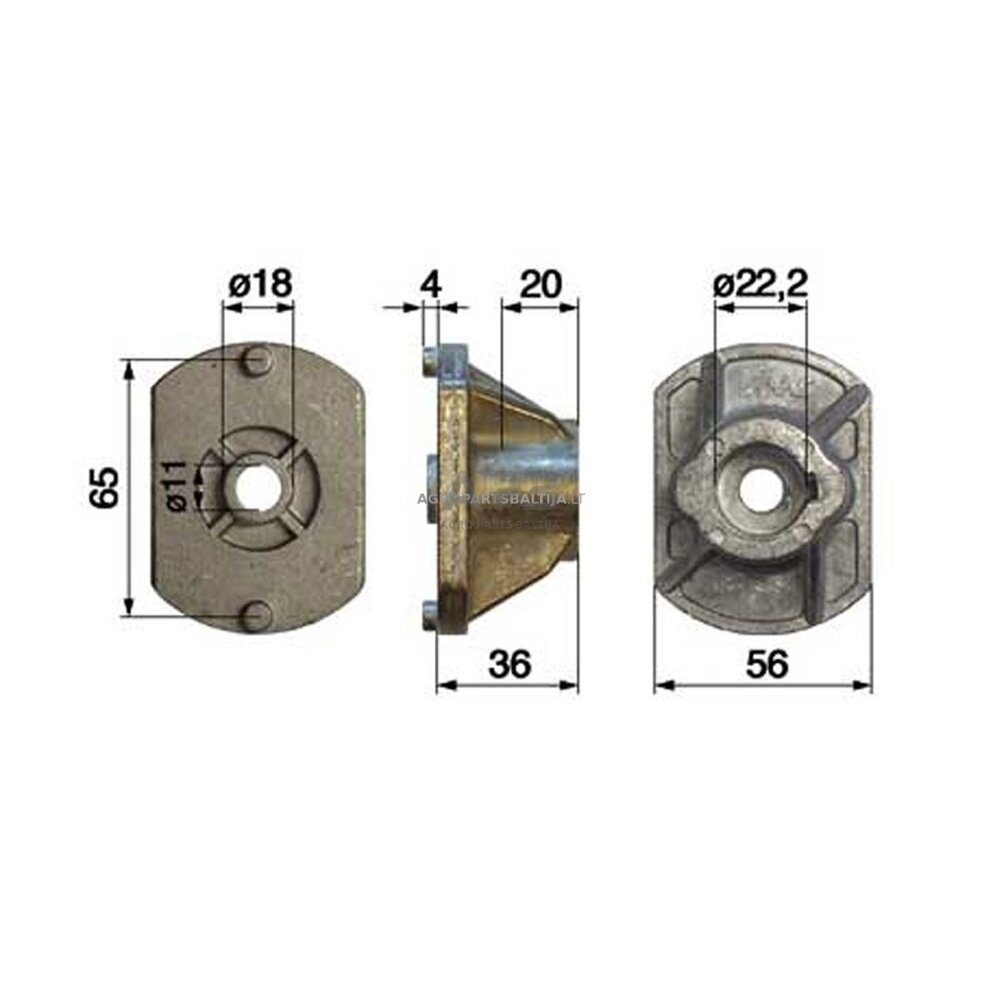 Peilio laikiklis Castel Garden S474L, Florica, Tornado B500S 89000003/0, 890000030, 122463015/0, 1224630150, 22463015/0, 22463255/1, 224632551, 22463015, 322463015/0 1