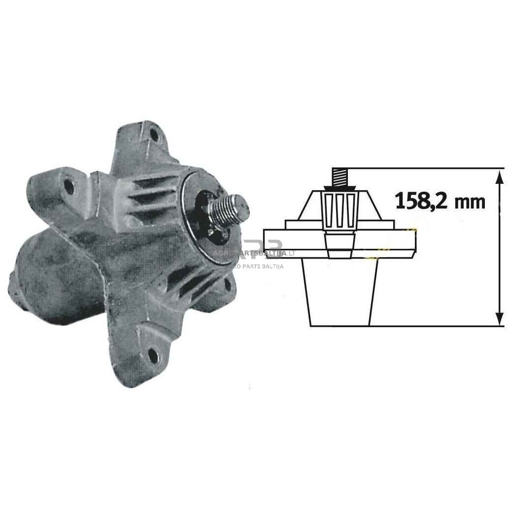 Peilio laikiklis Bolens pjaunamosios plotis F38 (96 cm), G42 (107 cm) modeliams: 13AC650F765 (2004), 13AM662F765 (2004), 13AM662G765 (2004), 13AM662F163 (2003) ir kitiems. 618-0138, 6180138, 618-0138A, 6180138A, 918-0138, 918-0138, 918-0138A, 9180138A 1