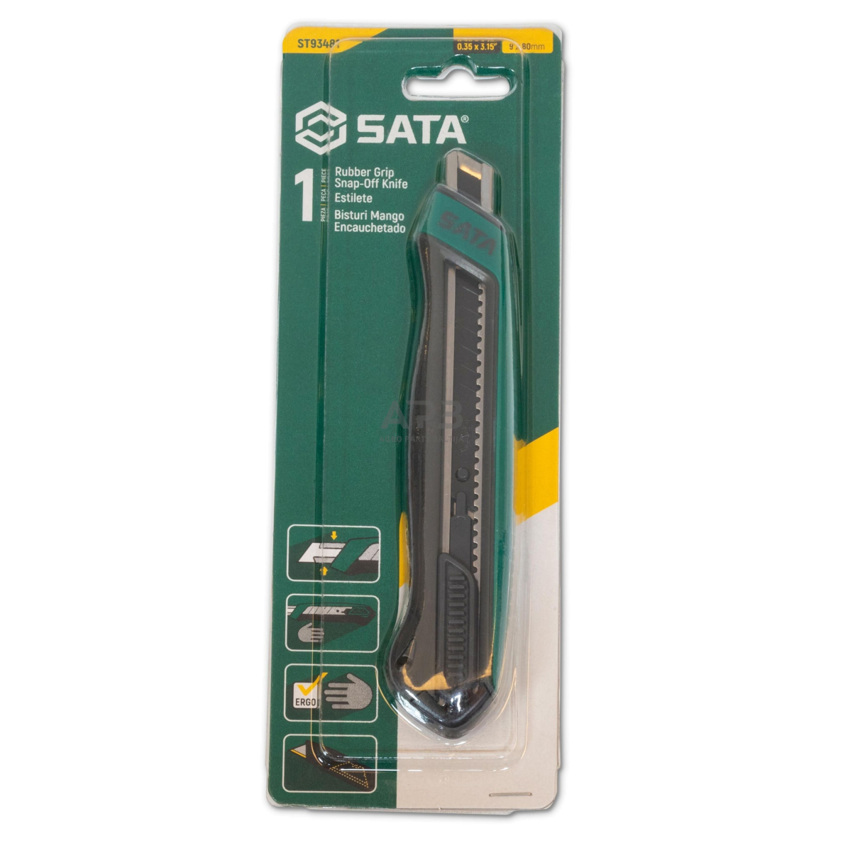 Peilis (gumuotas) su keičiama geležte 9mm 4 Peilis (gumuotas) su keičiama geležte 9mm 4