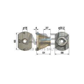 Peilio laikiklis Honda 89000012/0, 890000120, 89000002/0, 890000020, 22463011/0, 224630110, 22463012/1, 224630121, 22463014/0, 224630140, 1111-9168-01, 1111916801, 1136-0672-01, 1136067201 CG22463-012-H1, CG22463012H1