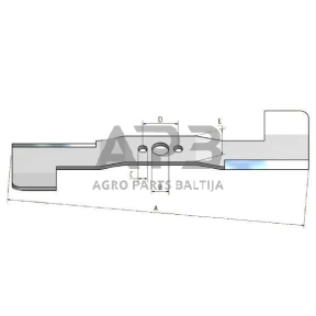 Peilis John Deere 431 mm Riders L120 / L130 pjaunamosios plotis 48 (122cm) GX20250, GX20568, GX20819