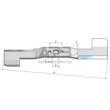 Peilis Cub Cadet 490 mm 2135 pjaunamosios plotis 38 (96cm) 742-3008, 7423008, 942-3008, 9423008, 759-3816, 7593816 2