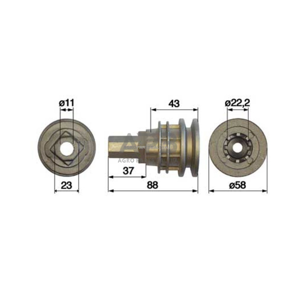 Peilio laikiklis Castel Garden T434, T484, T484TR, T484TR-E, 22,2 mm 22465605, 22465605/0, 122465605/0, 80044-VF4-003, CG22465-605-H0 1 Peilio laikiklis Castel Garden T434, T484, T484TR, T484TR-E, 22,2 mm 22465605, 22465605/0, 122465605/0, 80044-VF4-003, CG22465-605-H0 1