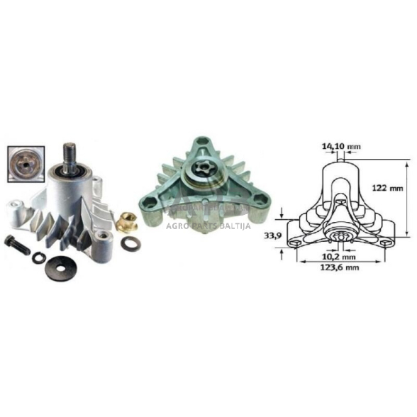 Peilio laikiklis Husqvarna pjaunamosios plotis 44 (112 cm), 46 (117 cm), 50 (127 cm). 1 Peilio laikiklis Husqvarna pjaunamosios plotis 44 (112 cm), 46 (117 cm), 50 (127 cm). 1