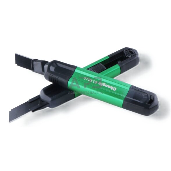 Peilis (aliuminis) su keičiama geležte 18mm 2 Peilis (aliuminis) su keičiama geležte 18mm 2