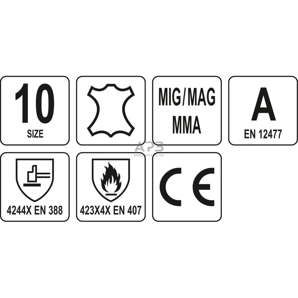 Pirštinės suvirintojo su padidinta izoliacija (10 dydis) 2