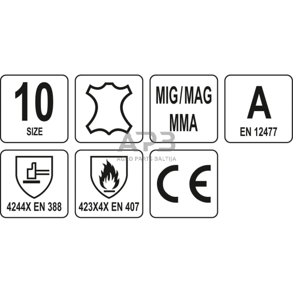 Pirštinės suvirintojo su padidinta izoliacija (10 dydis) 2 Pirštinės suvirintojo su padidinta izoliacija (10 dydis) 2
