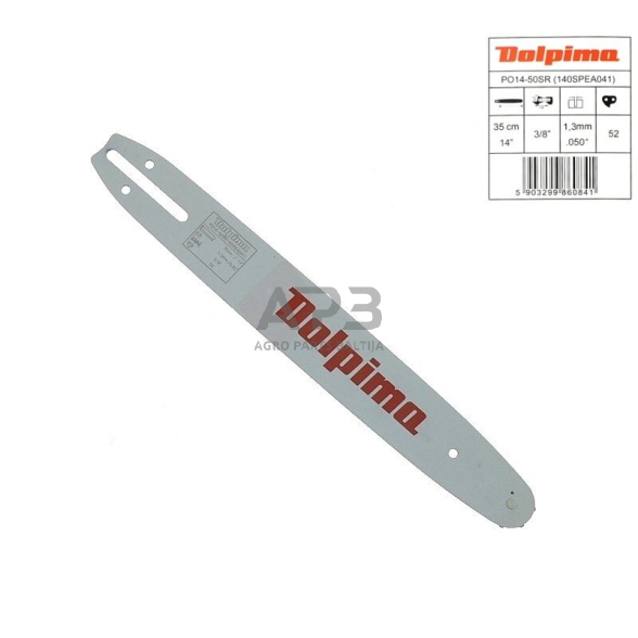 Pjovimo juosta Dolpima 3/8" 1,3 mm, 35 cm / 14" 140SDEA041 52 nareliai. Pjovimo juosta Dolpima 3/8" 1,3 mm, 35 cm / 14" 140SDEA041 52 nareliai.