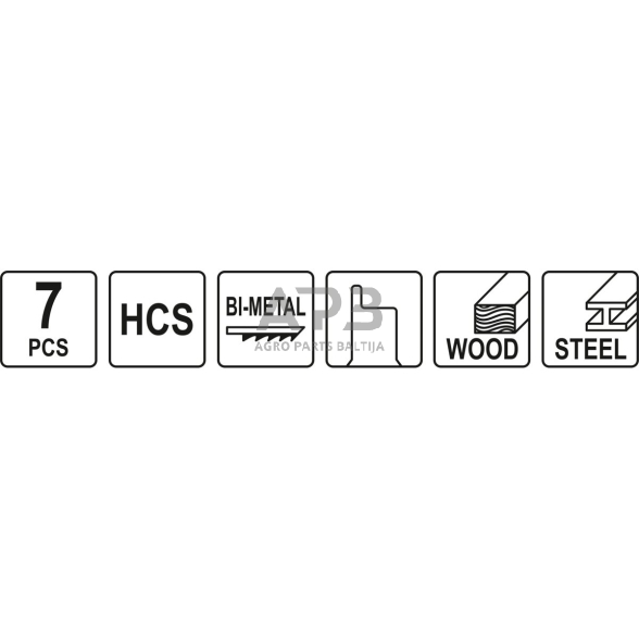 Pjūklelių rinkinys tiesiniam pjūklui 7vnt 1 Pjūklelių rinkinys tiesiniam pjūklui 7vnt 1