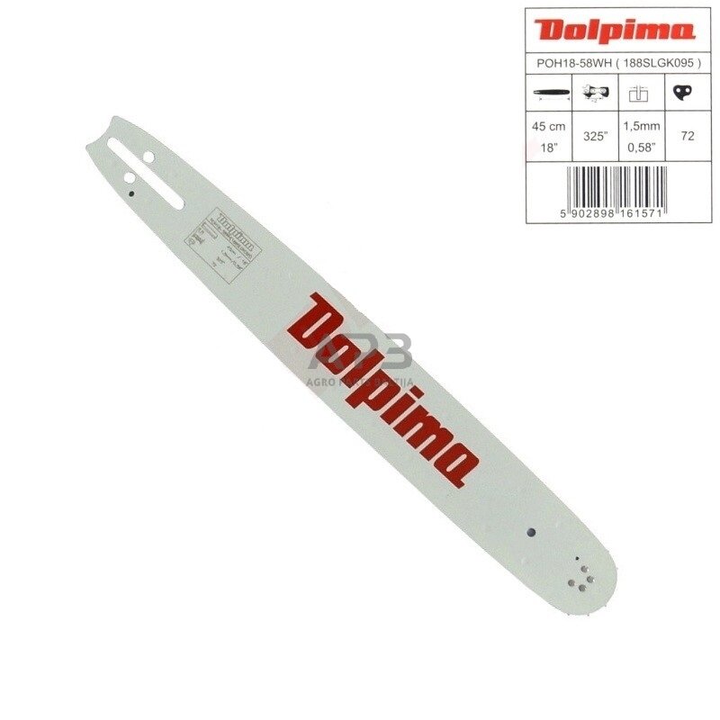 Pjovimo juosta Dolpima .325" 1,5 mm, 45 cm / 18" 188SLGK095 72 nareliai. Pjovimo juosta Dolpima .325" 1,5 mm, 45 cm / 18" 188SLGK095 72 nareliai.