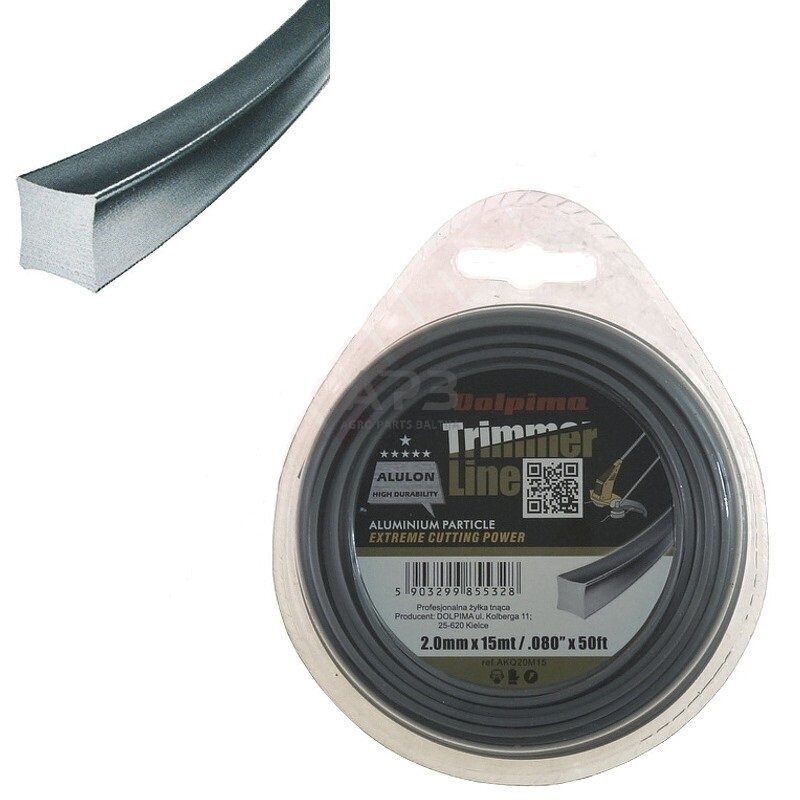 Trimerio valas ALULON SQUARE 15 metrų 2.00 mm Trimerio valas ALULON SQUARE 15 metrų 2.00 mm