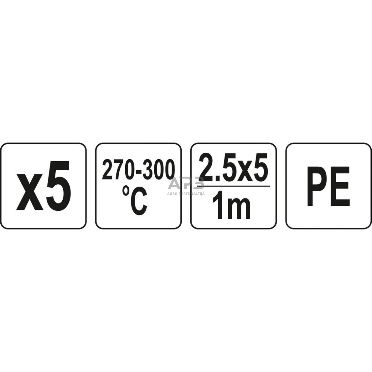 Plastiko suvirinimo juostų rinkinys (5vnt) (PE polietilenas) 2.5x5mm 5х1m 2