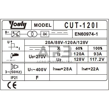 Plazminis pjoviklis (IGBT) 120A, 40mm 1 Plazminis pjoviklis (IGBT) 120A, 40mm 1