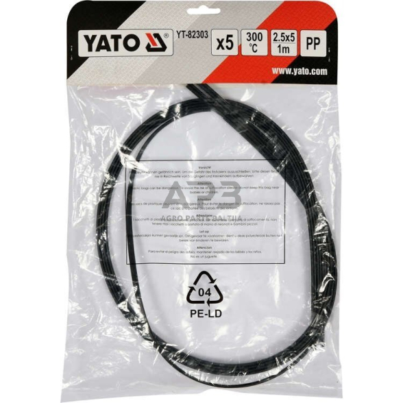 Plastiko suvirinimo juostų rinkinys (5vnt) (PP polipropilenas) 2.5x5mm 5х1m 3 Plastiko suvirinimo juostų rinkinys (5vnt) (PP polipropilenas) 2.5x5mm 5х1m 3