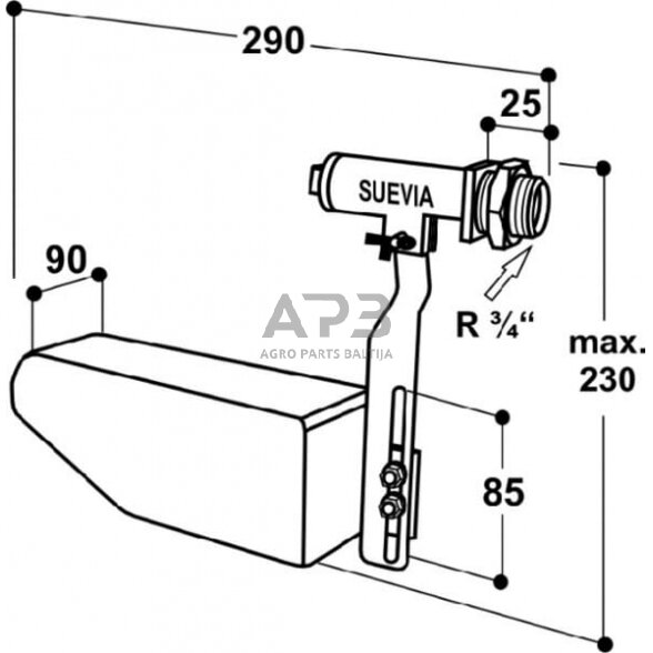 Plūdinis vožtuvas Suevia 700, SU1310700 1 Plūdinis vožtuvas Suevia 700, SU1310700 1