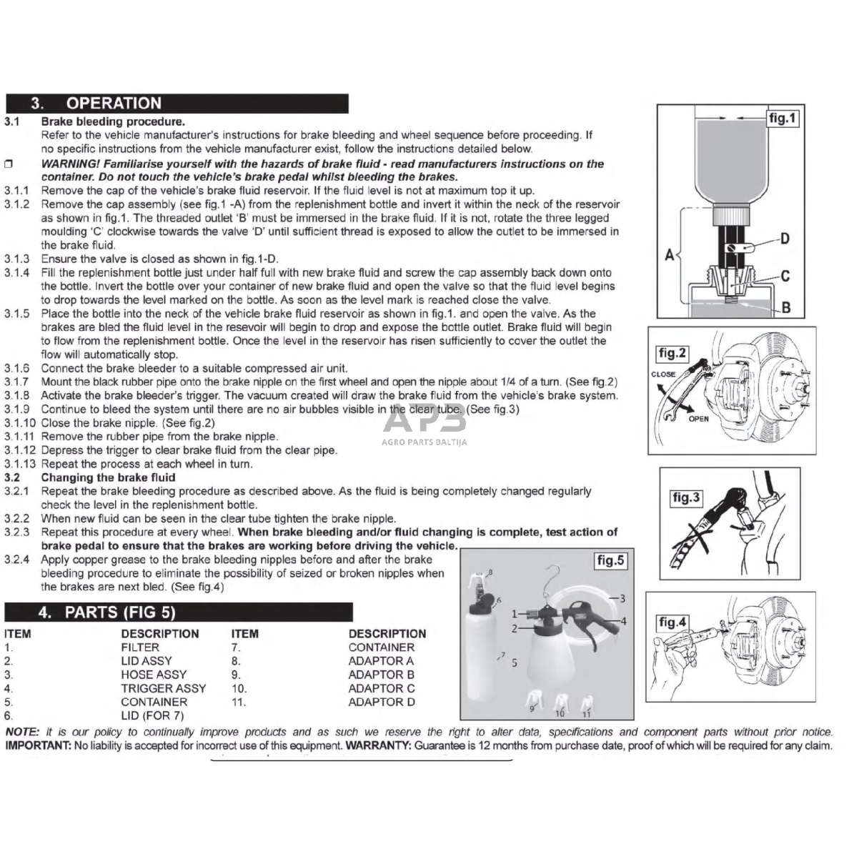 Pneum. stabdžių skysčio ištraukimo ir užpildymo įrenginys su adapterių rinkiniu 1 Pneum. stabdžių skysčio ištraukimo ir užpildymo įrenginys su adapterių rinkiniu 1