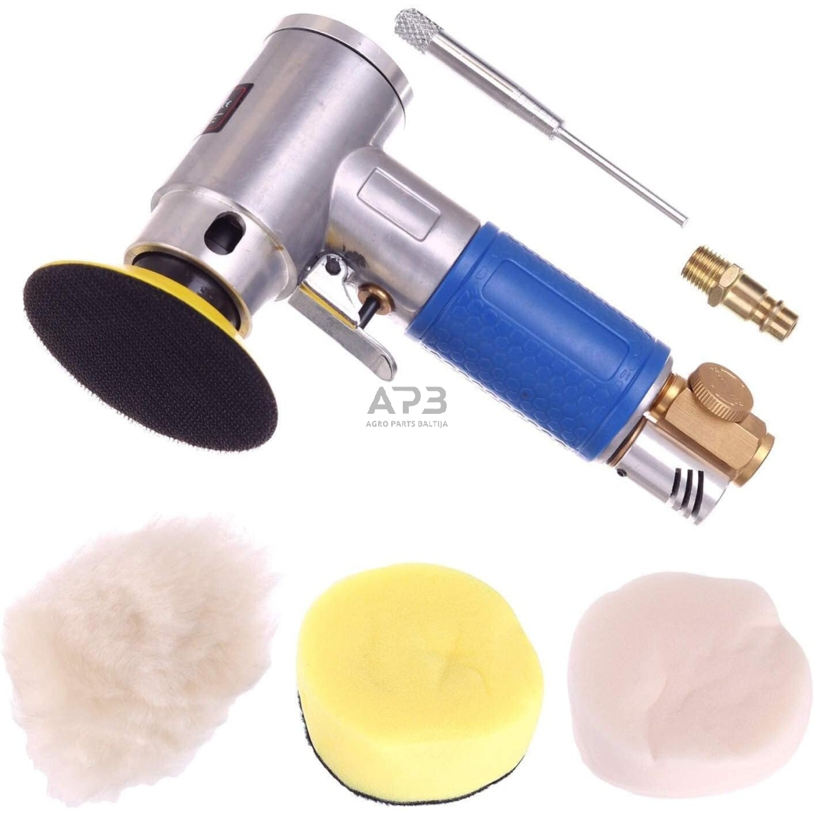 Pneumatinis mini orbitinis poliruoklis kampinis 75mm 1 Pneumatinis mini orbitinis poliruoklis kampinis 75mm 1