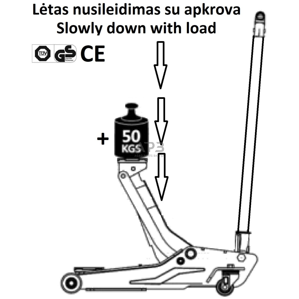 Pneumo-hidraulinis domkratas 20t 4