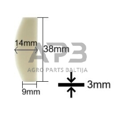 Pneumatinio veržliasukio 1/2" AT241 rotor blade (6vnt.) Nr. 17. Atsarginė dalis