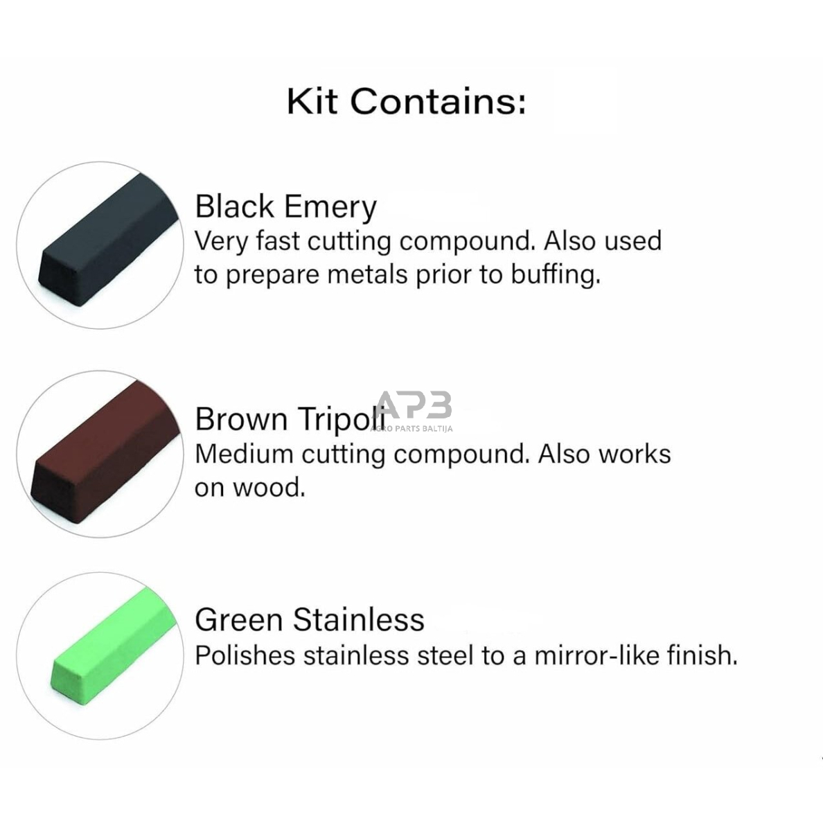 Poliravimo padų ir pastų rinkinys kietiems metalams 14vnt. 1