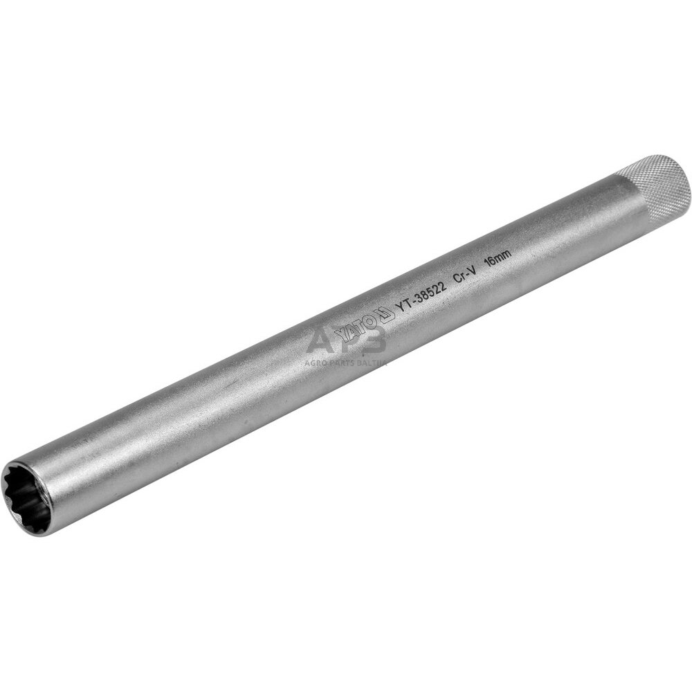 Prailginta galvutė žvakei 3/8" 16mm (plonasienė)(12-kamp) Prailginta galvutė žvakei 3/8" 16mm (plonasienė)(12-kamp)