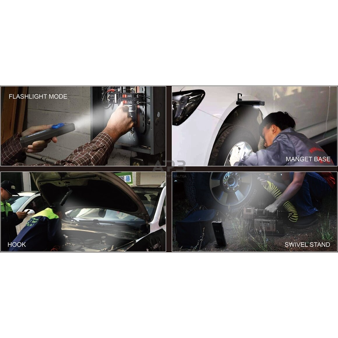 Prožektorius darbui COB LED (su belaidžio įkrovimo stotele) 8 Prožektorius darbui COB LED (su belaidžio įkrovimo stotele) 8