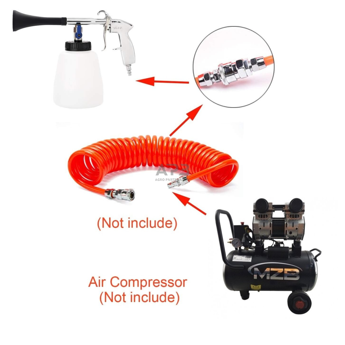 Praplovimo pistoletas (muilui antgaliu) su bakeliu 2 Praplovimo pistoletas (muilui antgaliu) su bakeliu 2