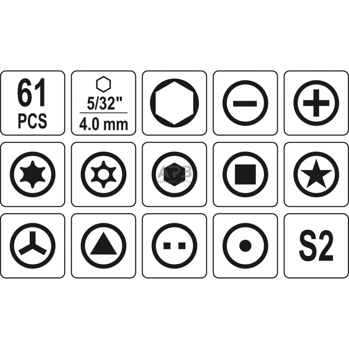 Precizinių antgalių rinkinys 61vnt 4 Precizinių antgalių rinkinys 61vnt 4