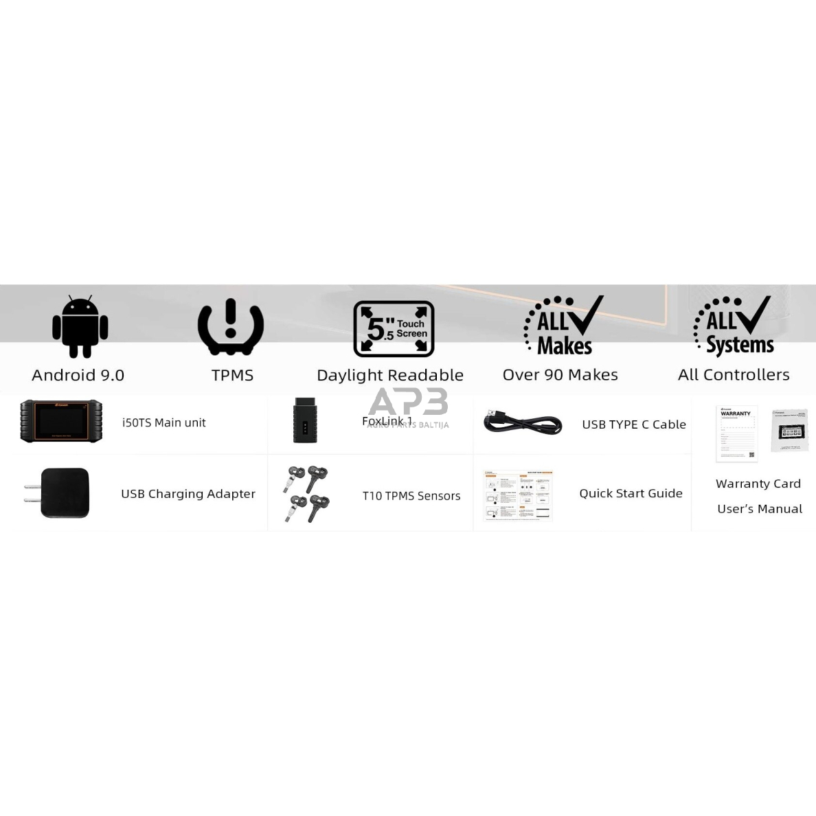 Profesionali diagnostikos įranga automobiliui+TPMS, (LCD) 4 Profesionali diagnostikos įranga automobiliui+TPMS, (LCD) 4