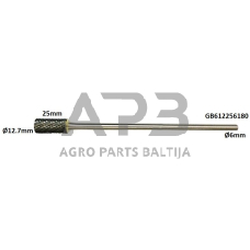 Prailginta freza kietmetalio B cilindro formos Ø12.7 x 25mm