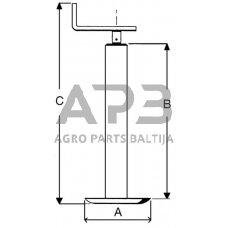 Priekabos atraminė koja 400-650 mm STR1534