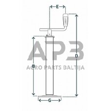 Priekabos atraminė koja 40x560mm Simol STRP519