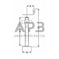 Priekabos atraminė koja 60x670mm Simol STRPE580