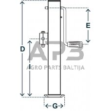 Priekabos atraminė koja 70x555mm Simol STRDG6005ZW