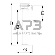 Priekabos atraminė koja 70x605mm Simol STRDG701