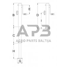 Priekabos atraminė koja 70x635mm Simol STRDG590X5W