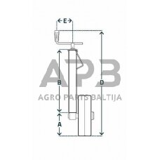 Priekabos atraminis ratukas Simol 60x820mm STRZB405