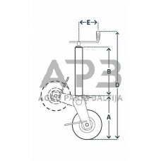 Priekabos atraminis ratukas Simol 70x1050mm STR1105