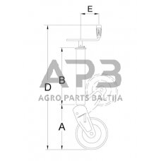 Priekabos atraminis ratukas Simol 70x871mm STRS124Z3