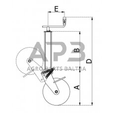 Priekabos atraminis ratukas Simol 80x1200mm STR45