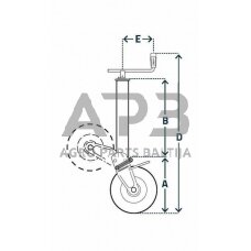 Priekabos atraminis ratukas Simol 90x1020mm STR232E