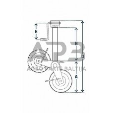 Priekabos atraminis ratukas Simol 90x1220mm STR366