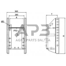 Priekabos prikabinimo rėmas 320mm Sauermann HS680NHBLG